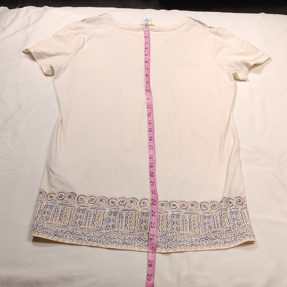 Ruby Rd Embroidered Cream Top Size Small - Picture 8 of 9